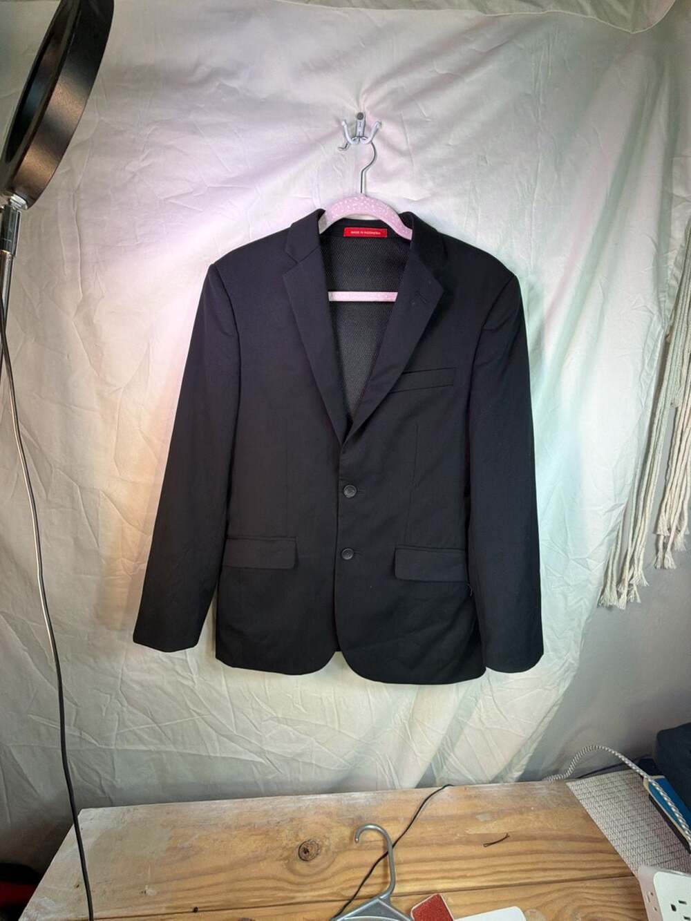 AWEARNESS Kenneth Cole Men's Black Two Button Blazer Suit Jacket 36 short